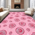 thumbnail image 1 of ODIKA 5'x7' Machine Washable Non-Slip Area Rug, Winter Celebration Confectionery Welcome Entrance Decoration High Traffic Rug, Pink, 610115, 1 of 7