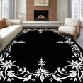 thumbnail image 1 of ODIKA 5'x7' Machine Washable Non-Slip Area Rug, Winter Crochet Hook Kit DIY Cushion Cover Needlework Project High Traffic Rug with Pad, Black, 736350, 1 of 8