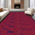 thumbnail image 1 of ODIKA 5'x7' Machine Washable Non-Slip Area Rug, Winter Snowy Village Night Journey Panorama High Traffic Rug, Red, 637275, 1 of 7