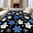 thumbnail image 1 of ODIKA 5'x7' Machine Washable Non-Slip Area Rug, Winter Wonderland Featuring Playful Snowmen and Snow Dusted Pine Branches High Traffic Rug with Pad, Black, 734233, 1 of 8