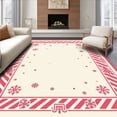 thumbnail image 1 of ODIKA 5'x7' Machine Washable Non-Slip Area Rug, Winter Wonderland Stripe Evergreen High Traffic Rug with Pad, Pink, 608218, 1 of 8