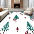 thumbnail image 1 of ODIKA 5'x7' Machine Washable Non-Slip Area Rug, Winter Woodland featuring Fir Tree Cluster Arrangement High Traffic Rug, Green, 735659, 1 of 7