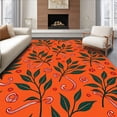 thumbnail image 1 of ODIKA 5'x7' Machine Washable Non-Slip Area Rug, Winterberry Vine with Peppermint Twist Design High Traffic Rug, Orange, 612795, 1 of 7