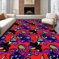 thumbnail image 1 of ODIKA 5'x7' Machine Washable Non-Slip Area Rug, Witch Hat Cauldron Magic Anti Slip Mystical Potion Brewing High Traffic Rug, Red, 620013, 1 of 7