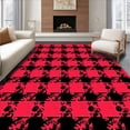 thumbnail image 1 of ODIKA 5'x7' Machine Washable Non-Slip Area Rug, Yuletide Checkered Celebration Flooring Embellishment High Traffic Rug, Red, 622345, 1 of 7