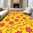 thumbnail image 1 of ODIKA 5'x7' Machine Washable Non-Slip Area Rug, Yuletide Peppermint Semi Arc Entry Seasonal Hearth High Traffic Rug with Pad, Yellow, 612784, 1 of 8