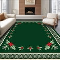 thumbnail image 1 of ODIKA 5'x7' Machine Washable Non-Slip Area Rug, Yuletide Surface Elegant Seasonal Protection High Traffic Rug, Green, 732604, 1 of 7