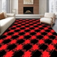thumbnail image 1 of ODIKA 5'x7' Machine Washable Non-Slip Area Rug, Yuletide Tartan Crisscross Wintertime Hearth High Traffic Rug with Pad, Red, 652191, 1 of 8