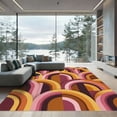 thumbnail image 1 of ODIKA 6' x 9' Machine Washable Non-Slip Area Rug, 70s geometric High Traffic Rug, Pink, 1291899, 1 of 7