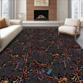 thumbnail image 1 of ODIKA 6' x 9' Machine Washable Non-Slip Area Rug, Abstract Bird High Traffic Rug, Black, 415259, 1 of 7