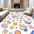thumbnail image 1 of ODIKA 6' x 9' Machine Washable Non-Slip Area Rug, Abstract Circle High Traffic Rug, Pink, 358489, 1 of 7