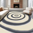 thumbnail image 1 of ODIKA 6' x 9' Machine Washable Non-Slip Area Rug, Abstract Concentric-Circles High Traffic Rug, Ivory, 493498, 1 of 7