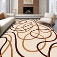thumbnail image 1 of ODIKA 6' x 9' Machine Washable Non-Slip Area Rug, Abstract Curves High Traffic Rug, Beige, 499959, 1 of 7