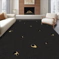 thumbnail image 1 of ODIKA 6' x 9' Machine Washable Non-Slip Area Rug, Abstract Eye High Traffic Rug, Black, 285283, 1 of 7