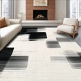 thumbnail image 1 of ODIKA 6'x9' Machine Washable Non-Slip Area Rug, Abstract Black & Brushstroke Artistic Floor Covering High Traffic Rug, Black, 141330, 1 of 7