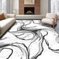 thumbnail image 1 of ODIKA 6' x 9' Machine Washable Non-Slip Area Rug, Abstract Swirl High Traffic Rug, Black, 599202, 1 of 7