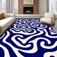 thumbnail image 1 of ODIKA 6' x 9' Machine Washable Non-Slip Area Rug, Abstract Swirl High Traffic Rug, Blue, 373008, 1 of 7