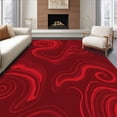 thumbnail image 1 of ODIKA 6' x 9' Machine Washable Non-Slip Area Rug, Abstract Swirl High Traffic Rug, Red, 369677, 1 of 7