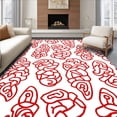 thumbnail image 1 of ODIKA 6' x 9' Machine Washable Non-Slip Area Rug, Abstract Swirl High Traffic Rug, Red, 672893, 1 of 7
