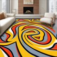thumbnail image 1 of ODIKA 6' x 9' Machine Washable Non-Slip Area Rug, Abstract Swirl High Traffic Rug, Yellow, 520411, 1 of 7