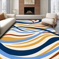 thumbnail image 1 of ODIKA 6' x 9' Machine Washable Non-Slip Area Rug, Abstract Wave High Traffic Rug, Beige, 497604, 1 of 7