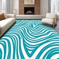 thumbnail image 1 of ODIKA 6' x 9' Machine Washable Non-Slip Area Rug, Abstract Wave High Traffic Rug, Blue, 366885, 1 of 7