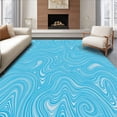 thumbnail image 1 of ODIKA 6' x 9' Machine Washable Non-Slip Area Rug, Abstract Wave High Traffic Rug, Blue, 540439, 1 of 7