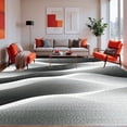 thumbnail image 1 of ODIKA 6'x9' Machine Washable Non-Slip Area Rug, Shadow Dance Contemporary Ripple Design High Traffic Rug, Gray, 269876, 1 of 7