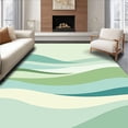 thumbnail image 1 of ODIKA 6' x 9' Machine Washable Non-Slip Area Rug, Abstract Wave High Traffic Rug, Green, 480088, 1 of 7