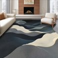 thumbnail image 1 of ODIKA 6' x 9' Machine Washable Non-Slip Area Rug, Abstract Waves High Traffic Rug, Gray, 143696, 1 of 7