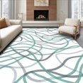 thumbnail image 1 of ODIKA 6' x 9' Machine Washable Non-Slip Area Rug, Abstract Wavy-Line High Traffic Rug, Green, 350108, 1 of 7