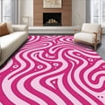 thumbnail image 1 of ODIKA 6' x 9' Machine Washable Non-Slip Area Rug, Abstract Wavy-Line High Traffic Rug, Pink, 368724, 1 of 7