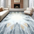 thumbnail image 1 of ODIKA 6'x9' Machine Washable Non-Slip Area Rug, Art Fan Mosaic with Radiant Detailing High Traffic Rug, Gray, 222227, 1 of 7