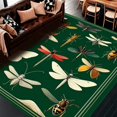 thumbnail image 1 of ODIKA 6' x 9' Machine Washable Non-Slip Area Rug, Art Nouveau Butterfly High Traffic Rug, Yellow, 279513, 1 of 7