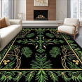 thumbnail image 1 of ODIKA 6' x 9' Machine Washable Non-Slip Area Rug, Art Nouveau Fern High Traffic Rug, Black, 503306, 1 of 7