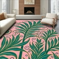 thumbnail image 1 of ODIKA 6' x 9' Machine Washable Non-Slip Area Rug, Art Nouveau Fern High Traffic Rug, Pink, 331765, 1 of 7