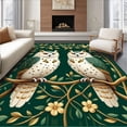 thumbnail image 1 of ODIKA 6' x 9' Machine Washable Non-Slip Area Rug, Art Nouveau Owl High Traffic Rug, Green, 256998, 1 of 7