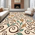 thumbnail image 1 of ODIKA 6' x 9' Machine Washable Non-Slip Area Rug, Art Nouveau Scroll High Traffic Rug, Beige, 511925, 1 of 7