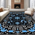 thumbnail image 1 of ODIKA 6' x 9' Machine Washable Non-Slip Area Rug, Art Nouveau snowflake High Traffic Rug, Black, 742846, 1 of 7