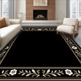 thumbnail image 1 of ODIKA 6' x 9' Machine Washable Non-Slip Area Rug, Baroque Flower High Traffic Rug, Black, 428055, 1 of 7