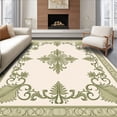 thumbnail image 1 of ODIKA 6' x 9' Machine Washable Non-Slip Area Rug, Baroque Leaf High Traffic Rug, Ivory, 578236, 1 of 7