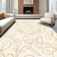 thumbnail image 1 of ODIKA 6' x 9' Machine Washable Non-Slip Area Rug, Baroque Scroll High Traffic Rug, Gold, 531942, 1 of 7