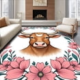thumbnail image 1 of ODIKA 6' x 9' Machine Washable Non-Slip Area Rug, Boho Bull High Traffic Rug, Brown, 635801, 1 of 7