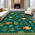 thumbnail image 1 of ODIKA 6' x 9' Machine Washable Non-Slip Area Rug, Boho Fish High Traffic Rug, Green, 298054, 1 of 7