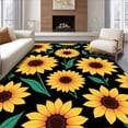 thumbnail image 1 of ODIKA 6' x 9' Machine Washable Non-Slip Area Rug, Boho Sunflower High Traffic Rug, Yellow, 236773, 1 of 7