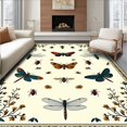 thumbnail image 1 of ODIKA 6' x 9' Machine Washable Non-Slip Area Rug, Botanical Butterfly High Traffic Rug, Yellow, 276441, 1 of 7