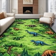 thumbnail image 1 of ODIKA 6' x 9' Machine Washable Non-Slip Area Rug, Cartoon dinosaur High Traffic Rug, Green, 21170, 1 of 7