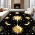 thumbnail image 1 of ODIKA 6' x 9' Machine Washable Non-Slip Area Rug, Celestial Sun High Traffic Rug, Black, 26679, 1 of 7