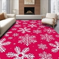 thumbnail image 1 of ODIKA 6' x 9' Machine Washable Non-Slip Area Rug, Christmas snowflake High Traffic Rug, Red, 501344, 1 of 7