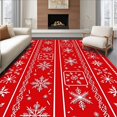 thumbnail image 1 of ODIKA 6' x 9' Machine Washable Non-Slip Area Rug, Christmas snowflake High Traffic Rug, Red, 611213, 1 of 7